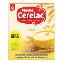 Load image into Gallery viewer, Nestlé Cerelac Fortified Baby Cereal With Milk Wheat – From 6 Months 300G Bib Pack