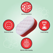 Load image into Gallery viewer, Gubb Adults And Baby Bath Sponge Bathing Loofah Dual Sided Red And White