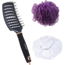 Load image into Gallery viewer, Gubb Hair Brush & Bath Combo Hair Brush Shower Caps 4S & Lilac Loofah