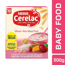 Load image into Gallery viewer, Nestlé Cerelac Fortified Baby Cereal With Milk Wheat-Rice Mixed Fruit – From 10 Months 300G Bib Pack