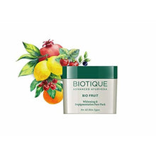 Load image into Gallery viewer, Biotique Fruit Whitening And Depigmentation & Tan Removal Face Pack 75G