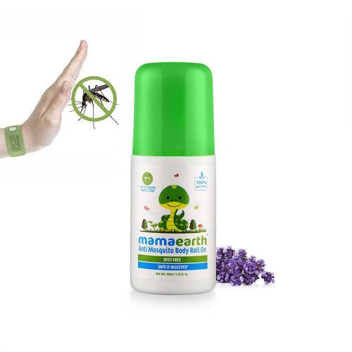 Mamaearth Natural Anti Mosquito Body Roll On 40Ml. Deet Free. Protects From Dengue Malaria & Chikungunya