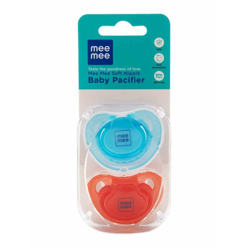 Mee Mee Soft Nipple Baby Pacifier Red/Blue