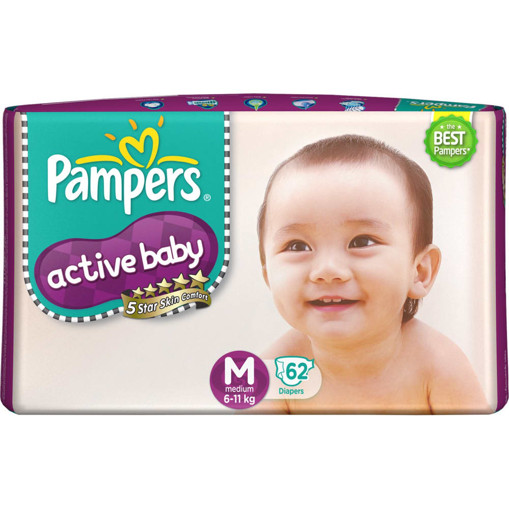 Pampers Active Baby Taped Diapers & Nappiess - M
