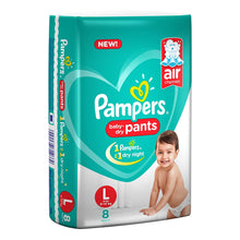 Load image into Gallery viewer, Pampers New Diapers &amp; Nappies Pants Large 8 Count
