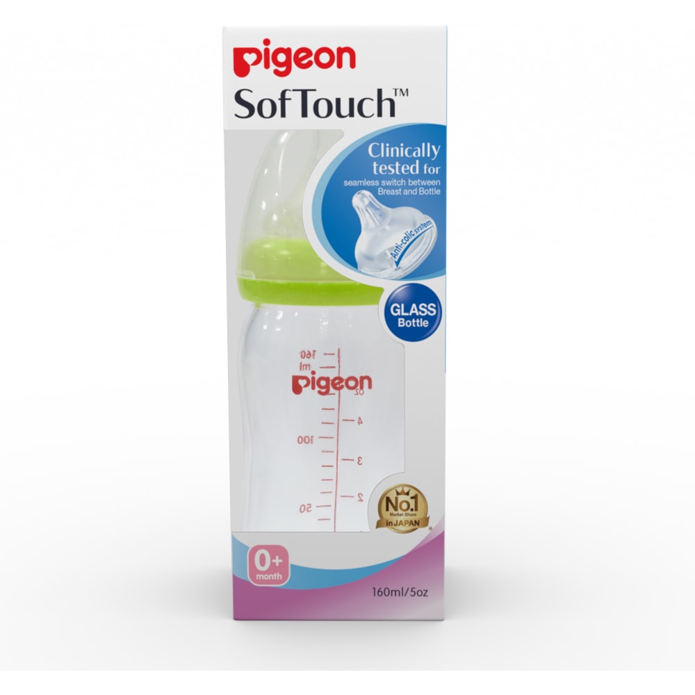 Pigeon Wn Glass Nursing Bottle 160Ml With Plus - 160 Ml
