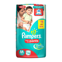 Load image into Gallery viewer, Pampers Medium Size Diapers &amp; Nappiess Pants 56 Count
