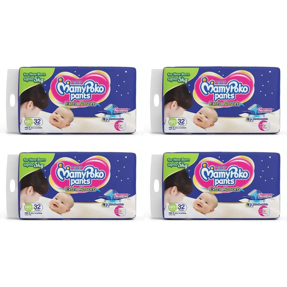 Mamypoko Extra Absorb New Baby Pants Size Nb-01 32 Pcs