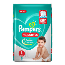 Load image into Gallery viewer, Pampers New Diapers &amp; Nappies Pants Large 8 Count

