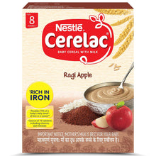 Load image into Gallery viewer, Nestlé Cerelac Fortified Baby Cereal With Milk Ragi Apple – From 8 Months 300G Bib Pack
