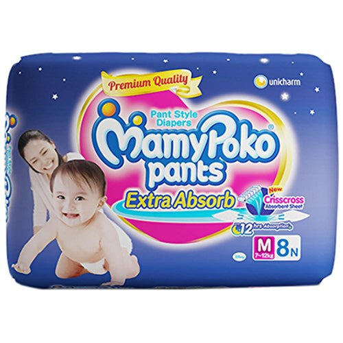 Mamypoko Pants Extra Absorb Diapers & Nappies Medium 8 Count