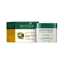Load image into Gallery viewer, Biotique Fruit Whitening And Depigmentation &amp; Tan Removal Face Pack 75G
