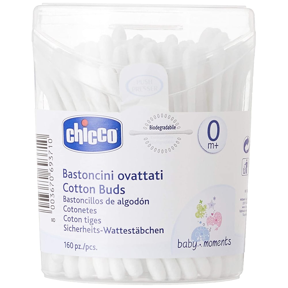 Chicco Cotton Tips Sicurnet Ear Buds - 160 Pieces