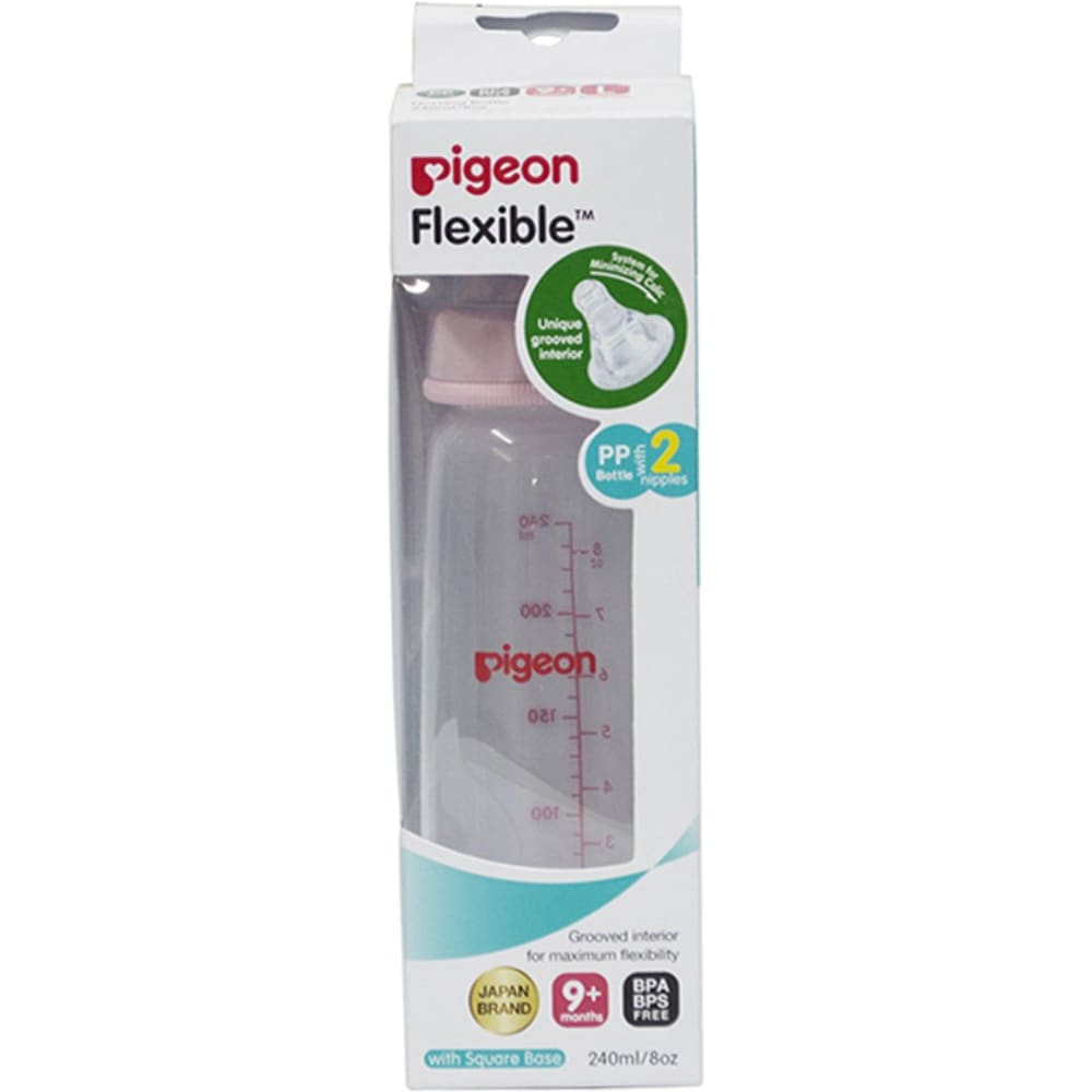 Pigeon Peristaltic Nursing Bottle Kpp 240Ml Pink With 2 Nipple L - 240 Ml