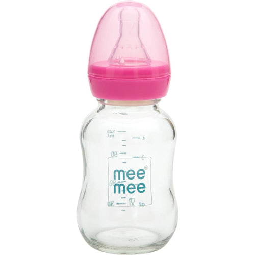 Meemee Premium Glass Feeding Bottle - 120 Ml 8Month
