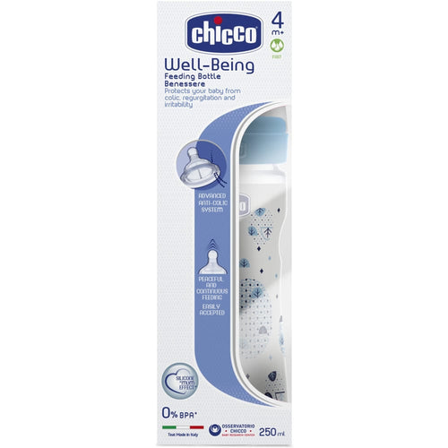 Chicco Wellbeing Pp Bottle 250Ml Blue Fast Flow - 250 Ml